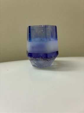 Geometric Resin Pen holder/flower holder in Blue and White
